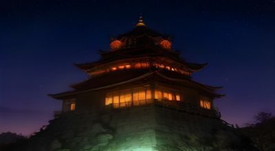 夜间城市霓虹灯下的手机屏幕显示视频播放界面，午夜视频平台使用场景